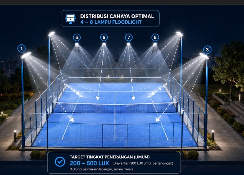 Standar Pencahayaan Lapangan Padel